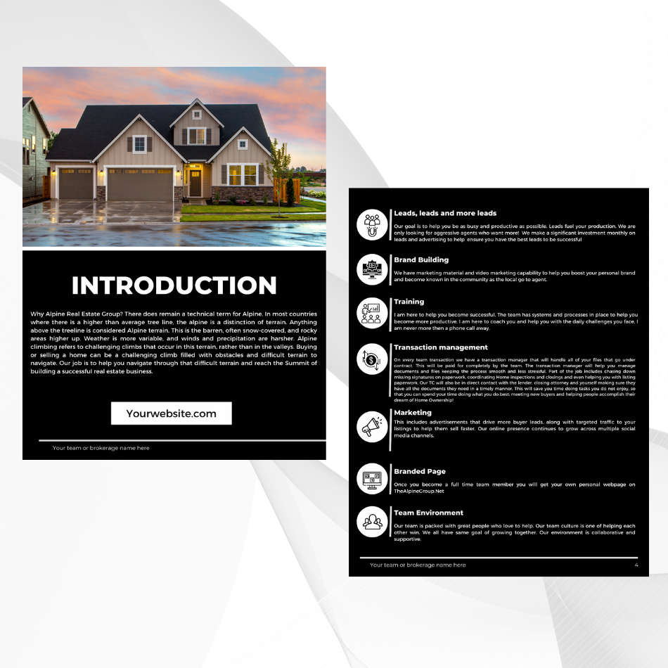 Real Estate Brokerage Agreement  | Real Estate Team Guide  | Real Estate Print | Real Estate Marketing | Instant Download