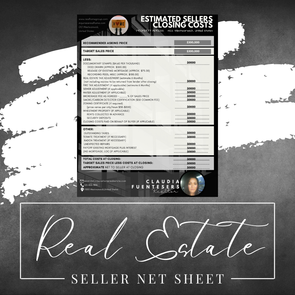 Real Estate Seller Net Sheet